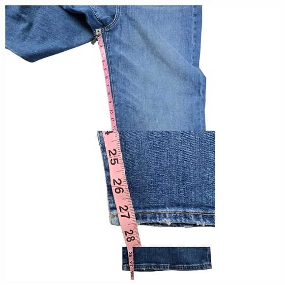 Madewell Curvy Slim Wide-Leg Cropped Blue Jeans 29 Tall - Picture 14 of 15